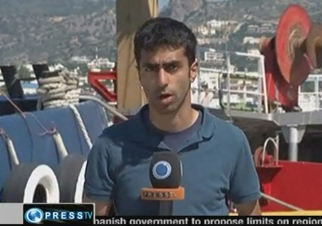 Hassan Ghani aboard the MV Saoirse, Nov 2011