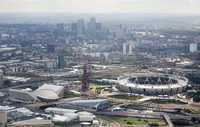 Aerial photo of the Olympic Park