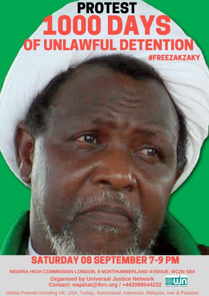 UK Protest: 1000 Days of Detention of Sheikh Zakzaky