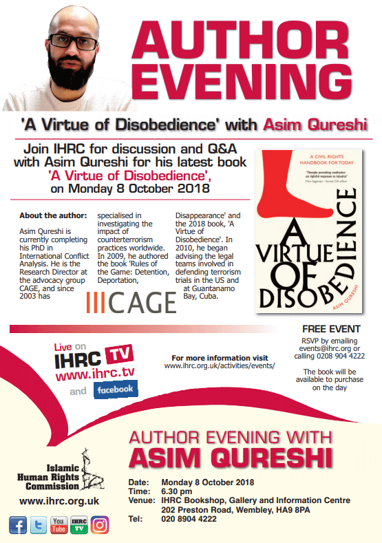 Event Report: Asim Qureshi discusses 'A Virtue of Disobedience'