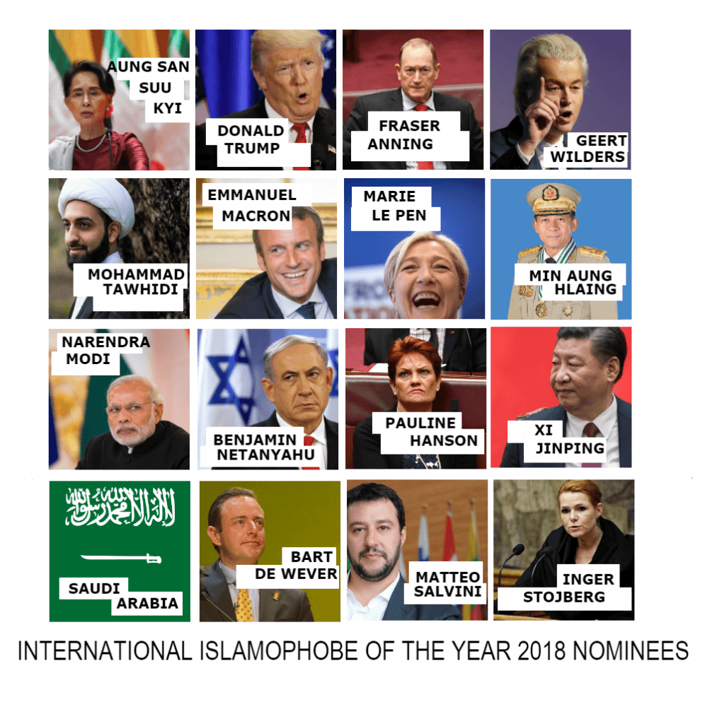 Islamophobia Awards 2018: VOTE NOW!