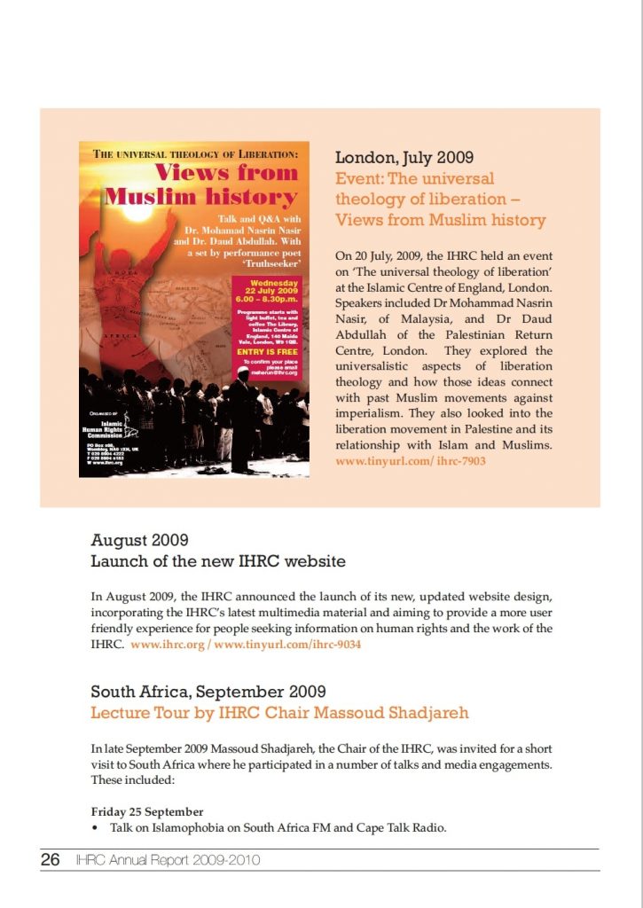 IHRC Annual Report 2009-2010