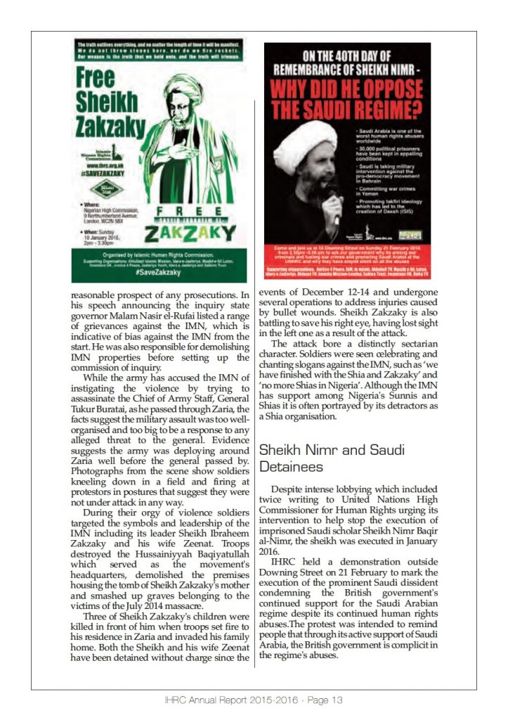 IHRC Annual Report 2015-2016