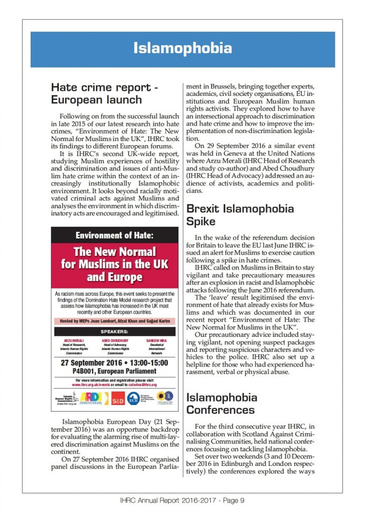 IHRC Annual Report 2016 - 2017