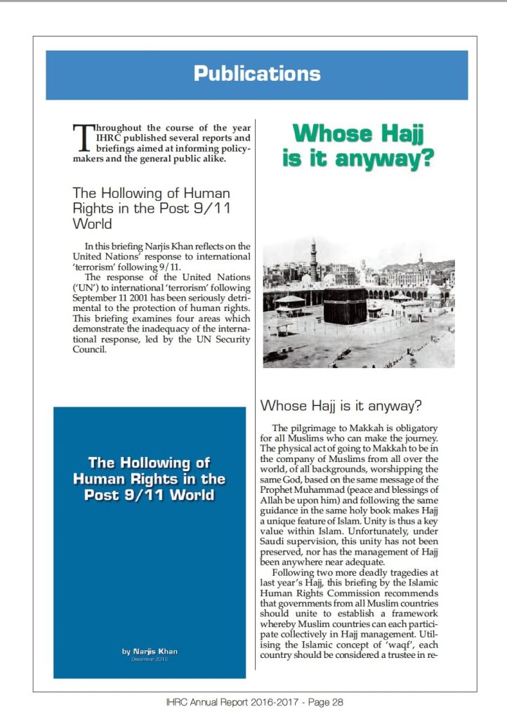 IHRC Annual Report 2016 - 2017