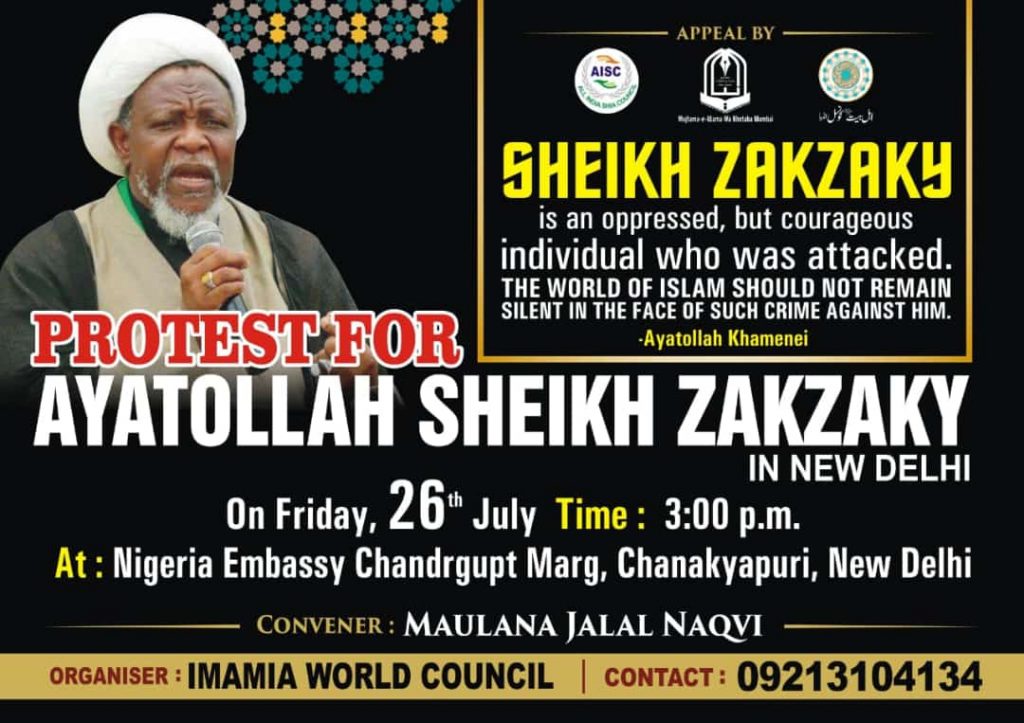 Event: Free Zakzaky demo in New Delhi, India