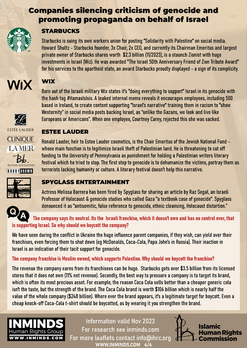Alert: Continue to distribute our boycott leaflets