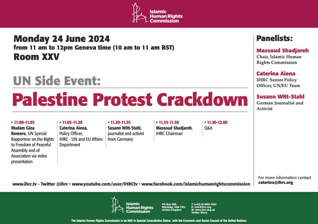 UN Side Panel on the Palestine Movement Crackdown